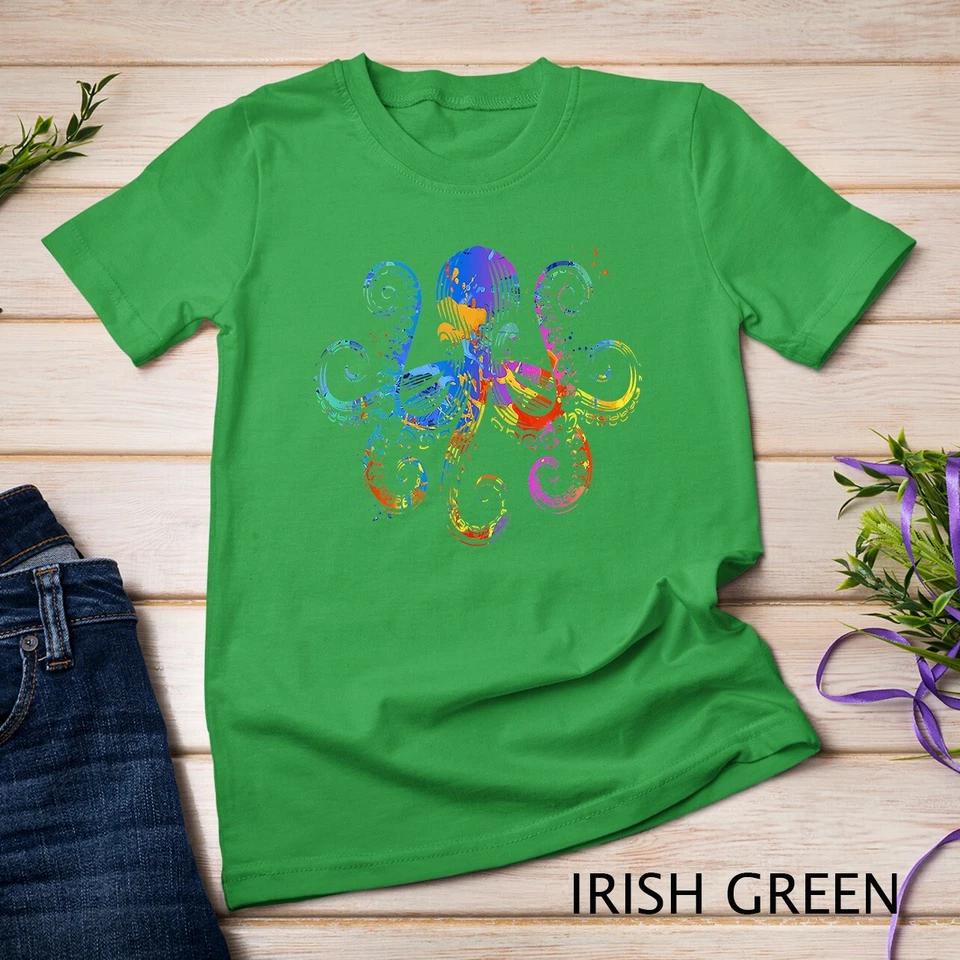 Octopus Graphic - Colorful Ocean Octopus Design Unisex T-shirt 4 2XL