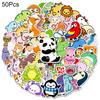 50Pcs Graffiti Sticker Waterproof Clear Printing DIY PVC Cute Cartoon Animal Pig Pattern Laptop Skateboard Decal Stationery Supplies