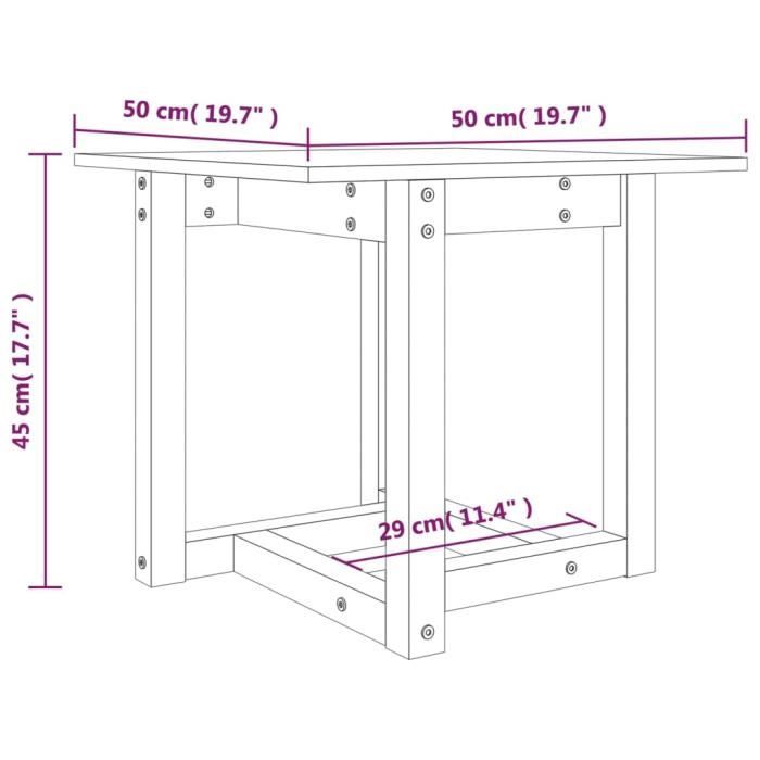 VidaXL Table basse Blanc 50x50x45 cm Bois massif de pin 822173