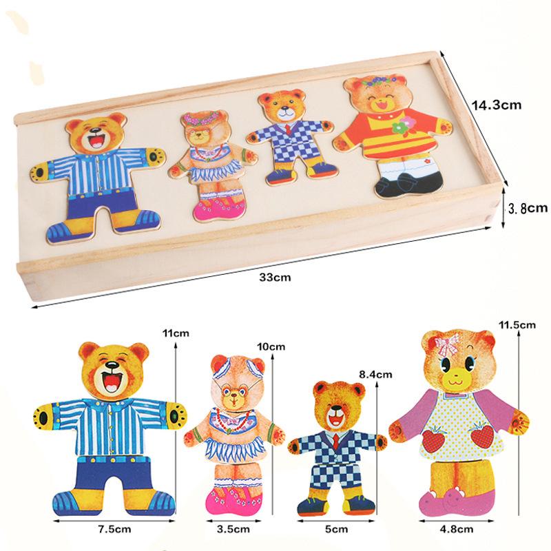 Four Bears Dress-Up Puzzle: Educational Toy for Girls