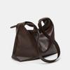 Soft leather shoulder bag Simple retro bag Large capacity Solid color