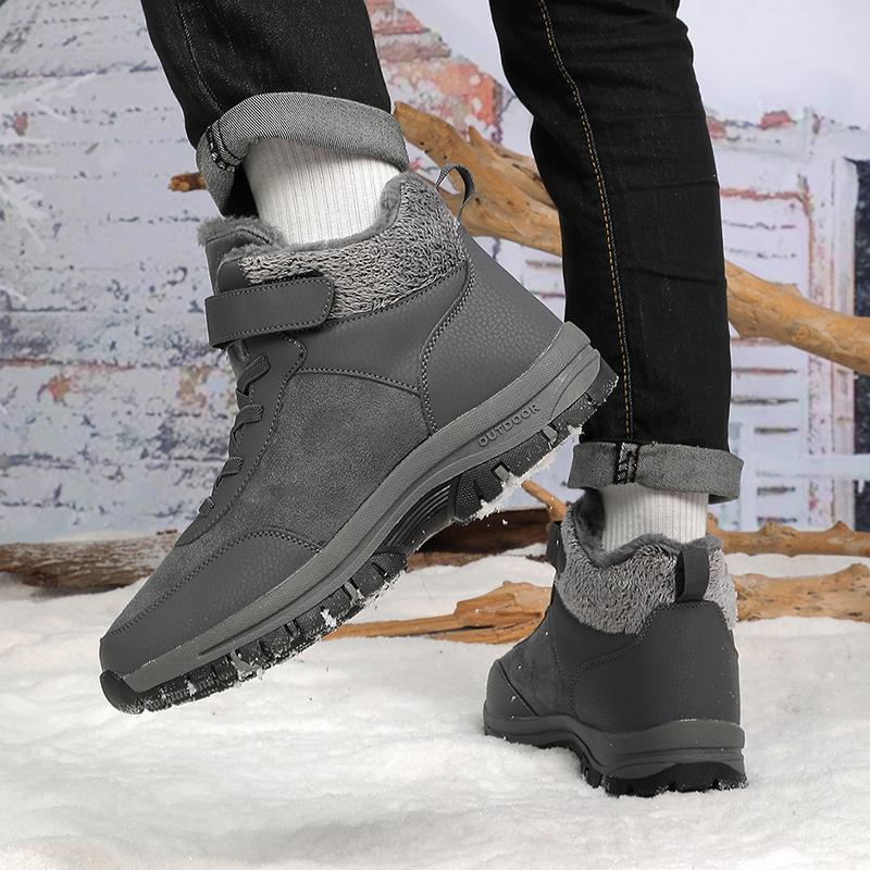 Wasserdichte Schneestiefel Plüsch Damen Stiefeletten Herren Rutschfeste Baumwollschuhe Fellgefütterte Winter Warm Outdoor Wanderschuhe