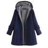 Women's Fashion Autumn/Winter Hooded Reversible Fleece Sweatshirt Jacket