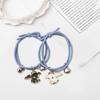 Yousheng 2 Stück Damen Armband Haargummi Doppelte Nutzung Glöckchen Magnetisch Cartoon Anhänger Dekoration Hohe Elastizität Doppelschicht Anti-Rutsch Haarring Damen Haarbund