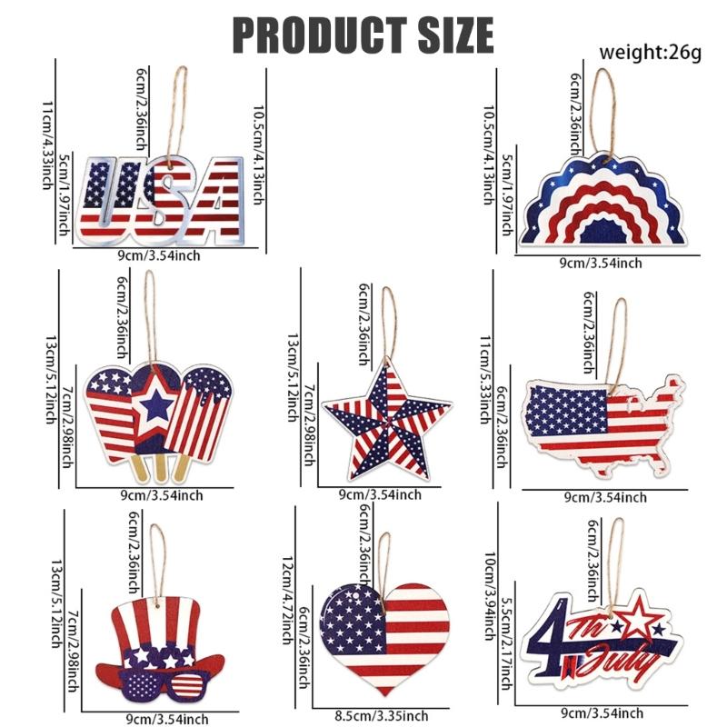 9PCS Independence Day Star Hangings Decorative Ornament Perfect for Enhancing Holidays Spirit in Homes and Party Venues