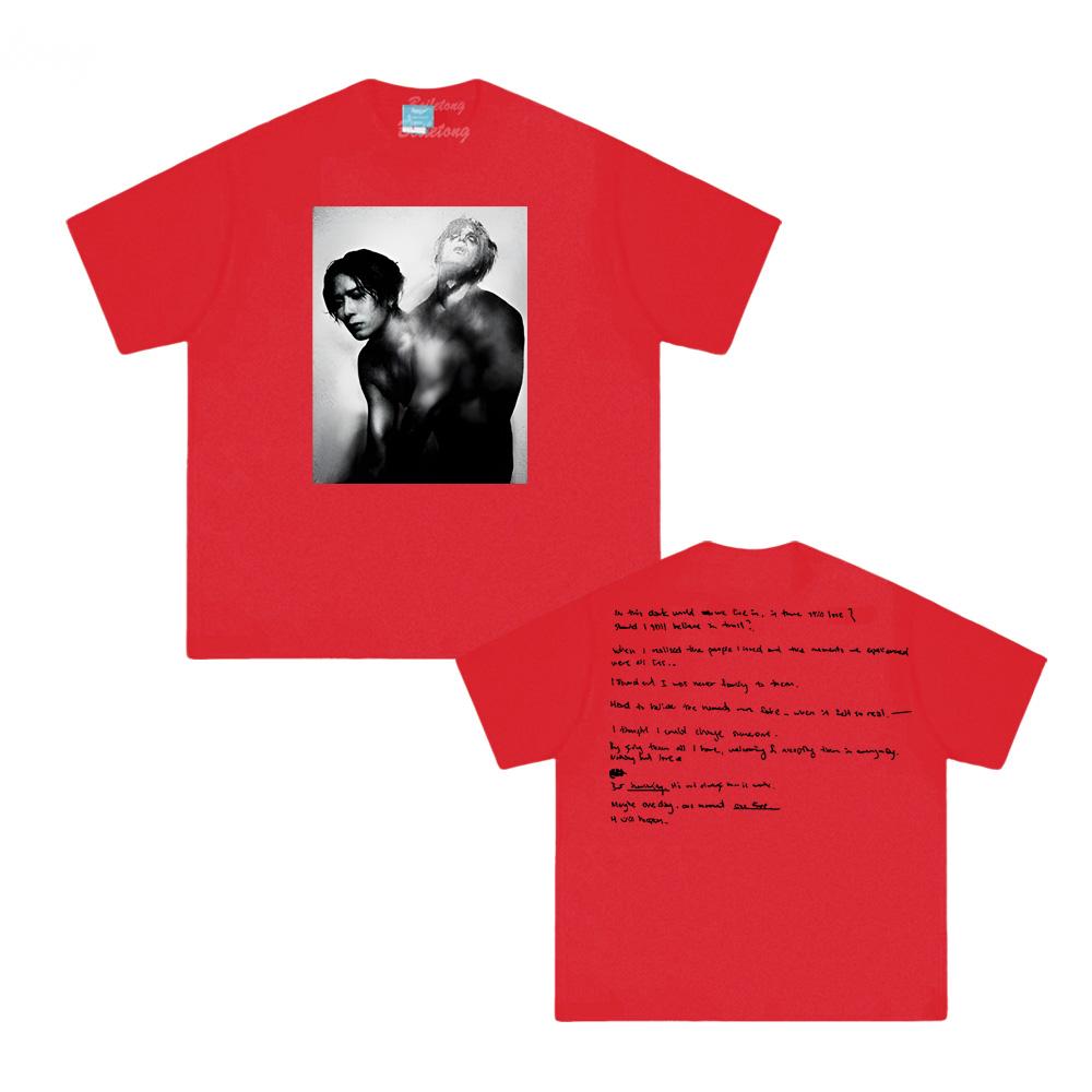 

Футболка в стиле певца Джексона Вана, рукав, мультяшная, хип-хоп, с графическим принтом, повседневная, мужская, унисекс, хлопковая майка XXL красный