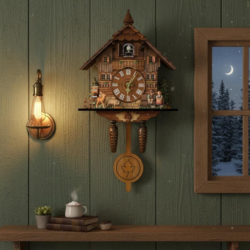 1 Stück Holz Kuckucksuhr Kreative Hängende Wanduhr Mit Automatischer Schwingpendel Für Haus Wohnzimmer Dekoration