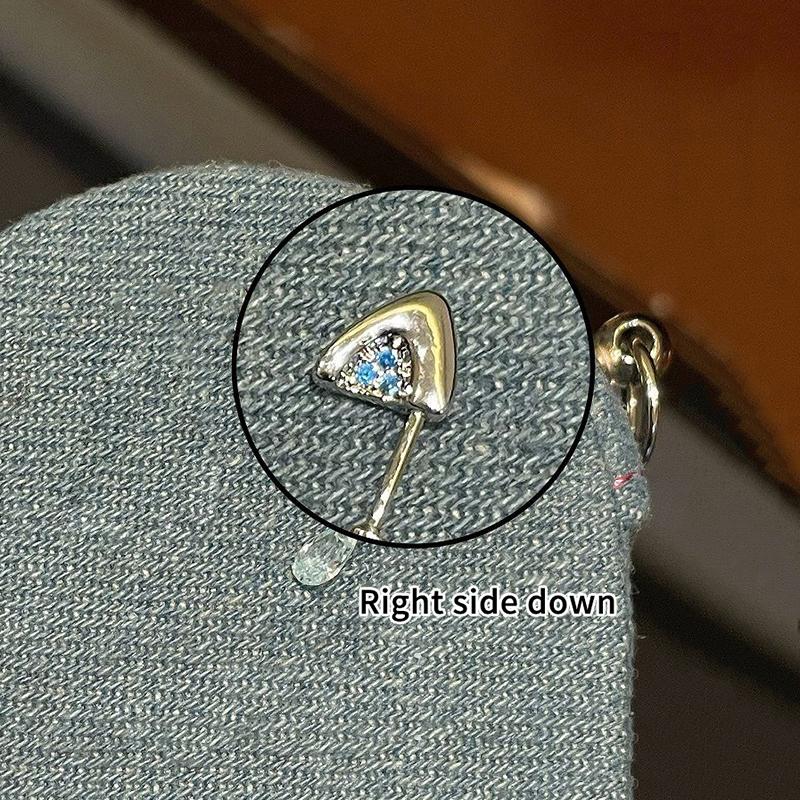 

Exquisite Cat S Ear Droplet Shaped Pendant Zircon Ear Bone Nail Earring For Women Girls Trendy Body Piercing Accessories