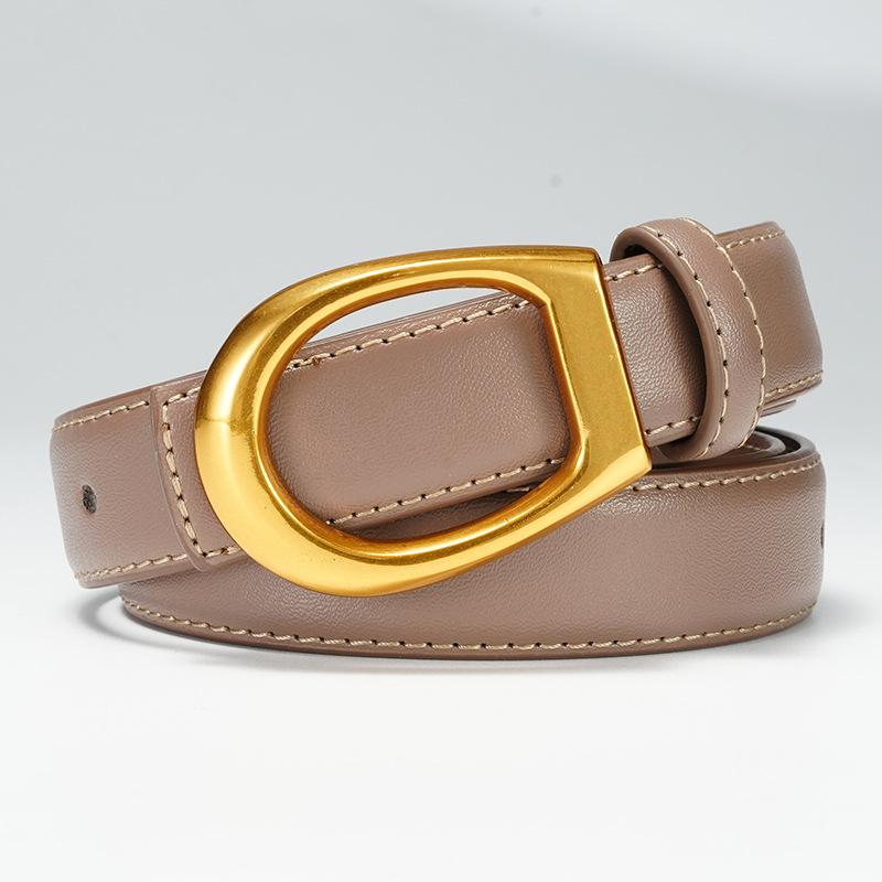 

Genuine Leather Belt for Women s Thin Belt Decoration with Dress Thin Belt Small Fragrance Style Waist Chain Retro Belt Waist Decoration