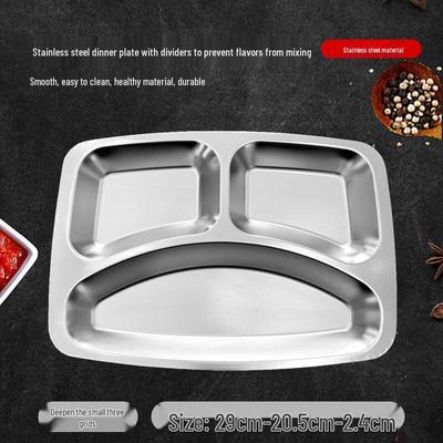 316 Stainless Steel Deep 3-Compartment Lunch Tray