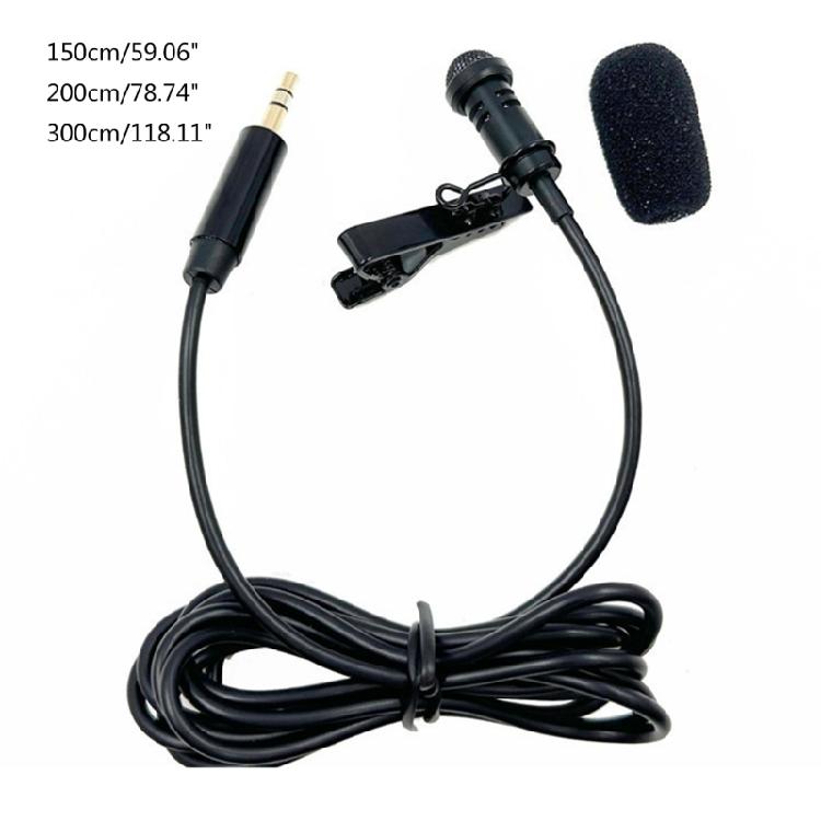 Professional Lavalier Microphone 2.5mm Wire All directional Mic Windproof Cover