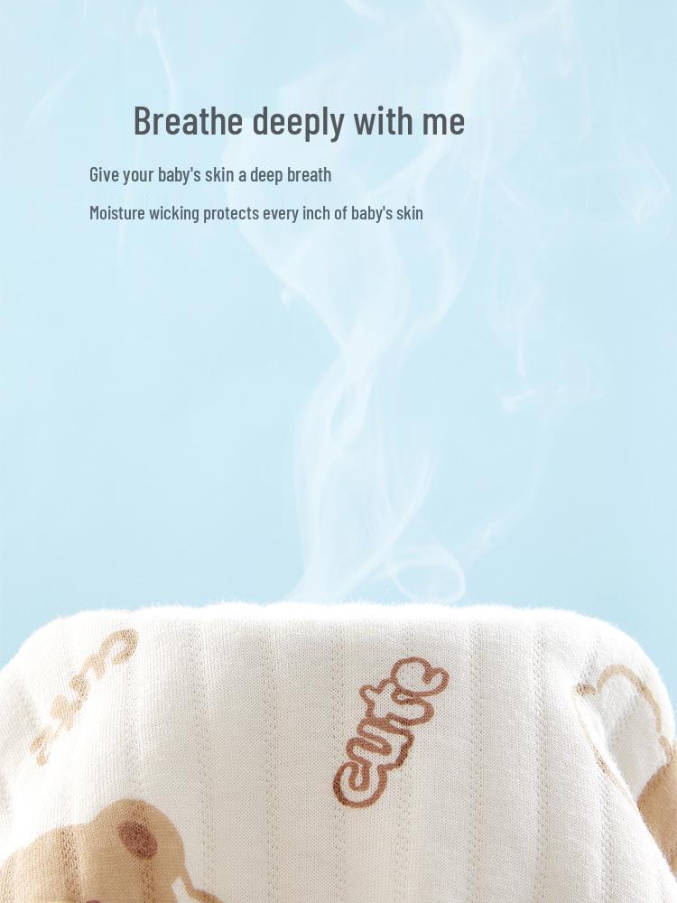 Trójwarstwowy pikowany bawełniany pajacyk piżama dla noworodka - Ciepły jesienno-zimowy homewear kombinezon do raczkowania