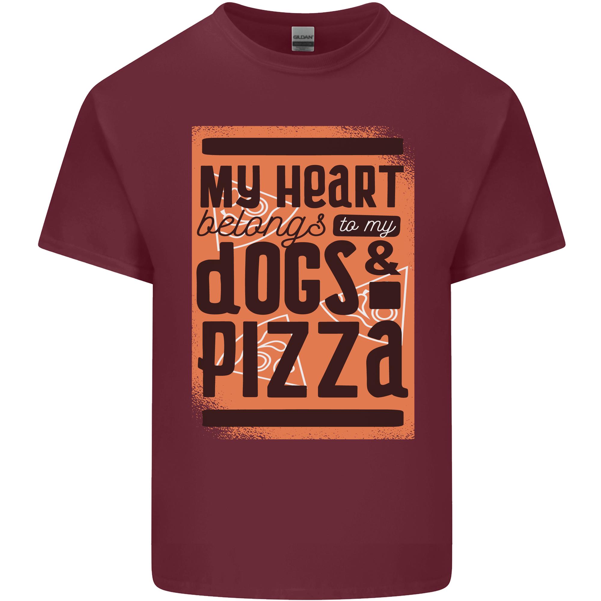 My Heart Belongs to Dogs Pizza Funny Unisexs Light Cotton TShirt S