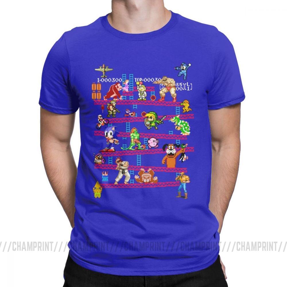Men Arcade Game Collage T Shirts Console Game Vintage Style Tee Shirt Classic La Camiseta