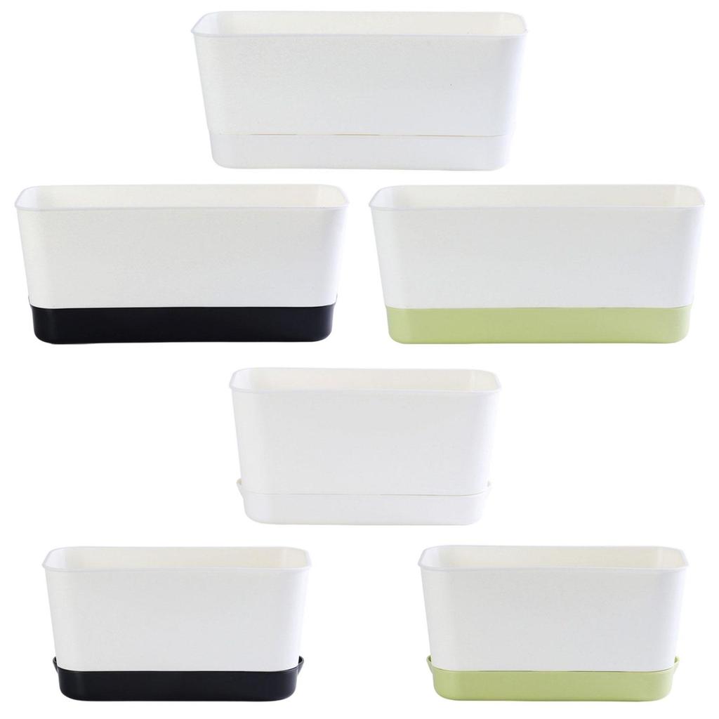 Window Box Planter Multifunctional Rectangular Flower Pot Attached Saucer for Windowsill Porch Patio Balcony Indoor Outdoor