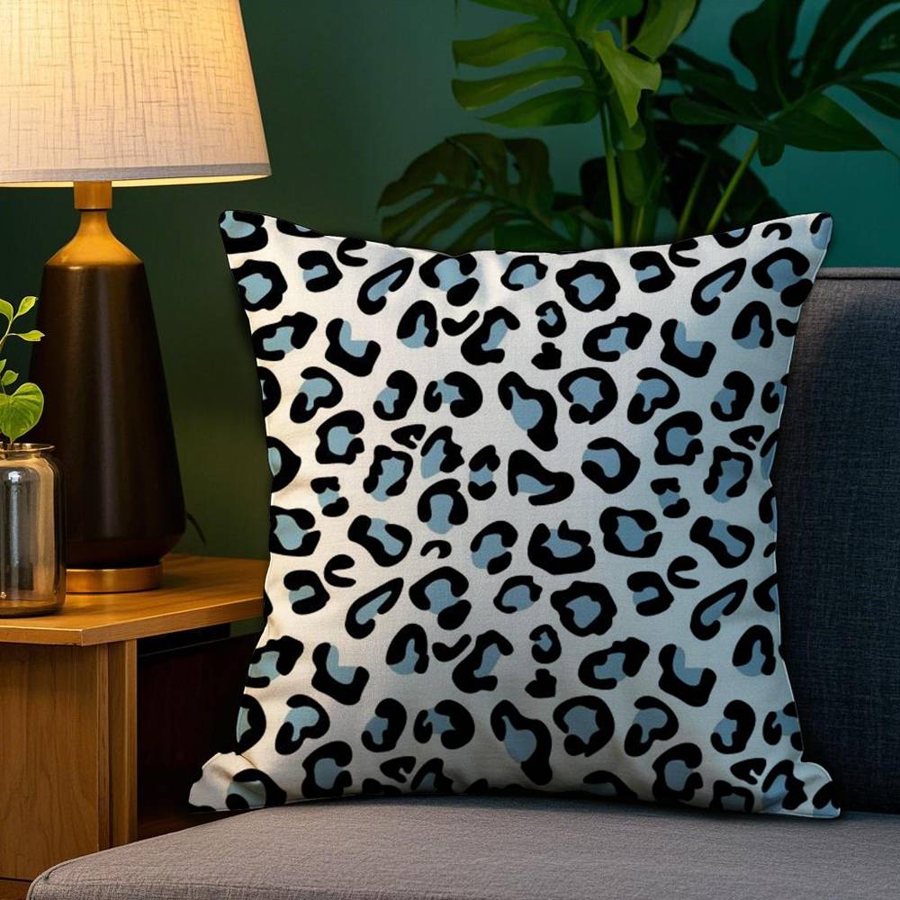 Fashion Luxury Leopard Print Pillow Case Plush Fabric Soft Double Sided Print Sofa Cushion Cover Throw Pillow Covers