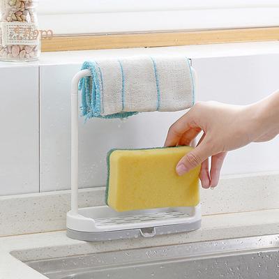 NO.HS Desktop Dish Towel Cleaning Sponge Holder Groove Organizer Storage Rack Towels Wash Cloth