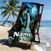 Custom Name Personalized Corpse Bride Print Beach Towel, for Trip Camping Beach Party Home Decor, Birthday Gift for Family & Friends