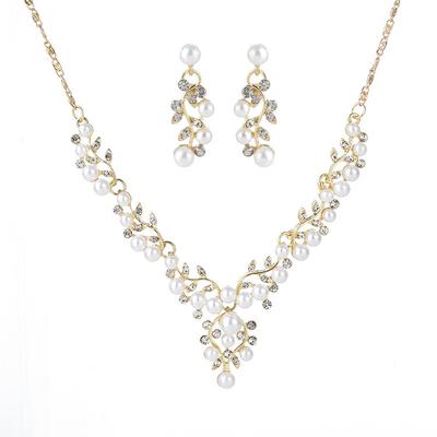 Clavicola Sposa Donna Collana Orecchini Set Due Pezzi, Strass Coreano Semplice Versatile Accessori per Abito da Sposa