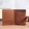 Unisex Vintage Crazy Horse Leather Passport Wallet Genuine Leather Card Holder with Buckle Multi-Card Slots Coin Pocket Ready Stock for Travel