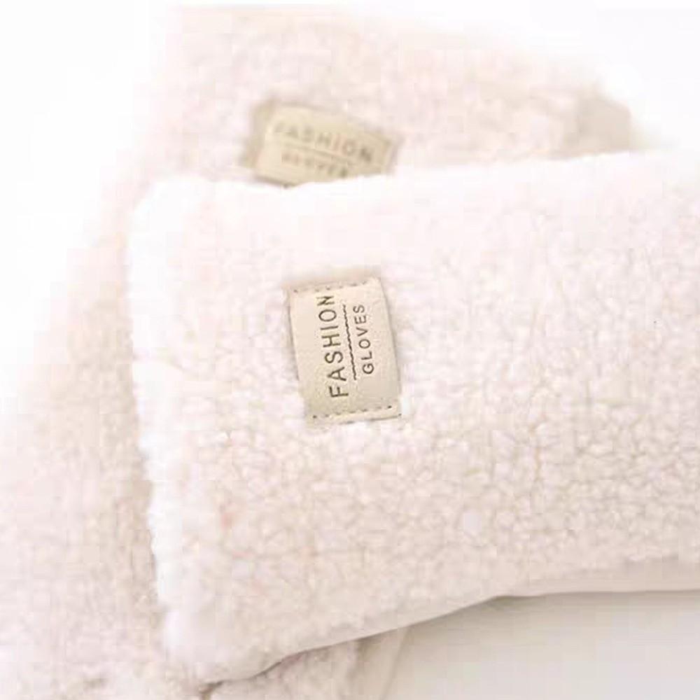 New Imitation Fleece Keep Warm Gloves Touch Screen Windproof Full Finger Gloves Cold Proof Thickened Mittens Outdoor