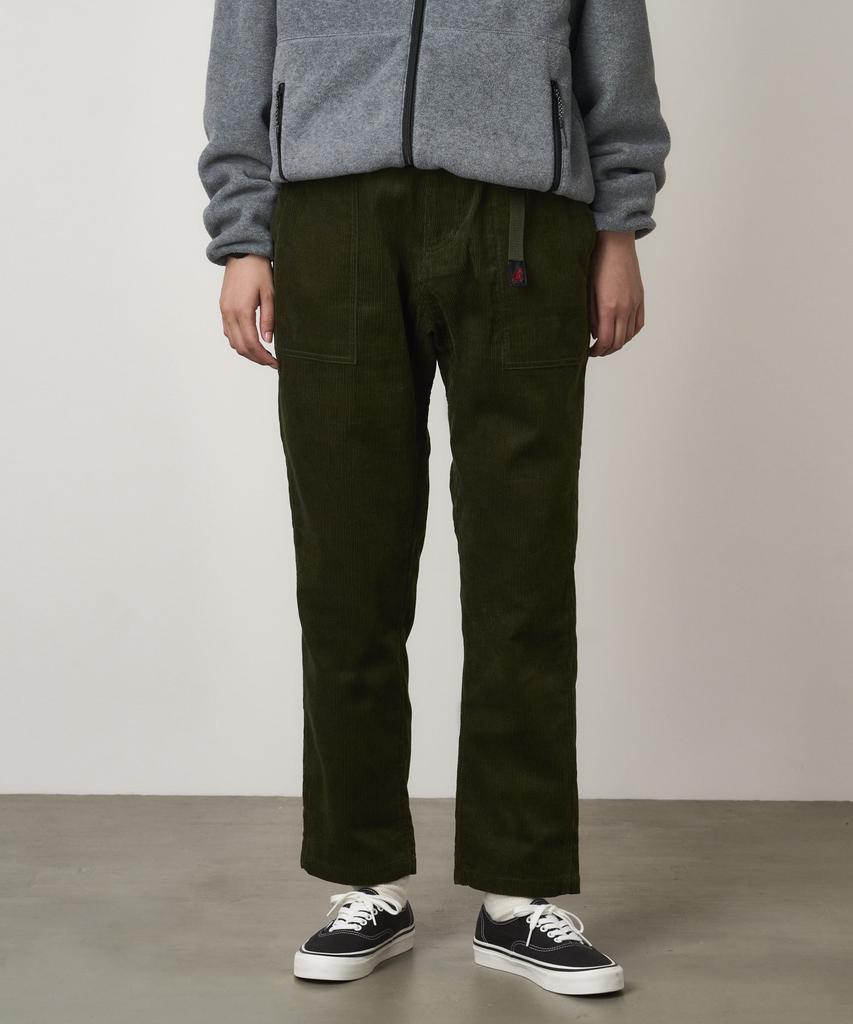 Geulamichi Loose Tapered Ridge Corduroy Pants Olive