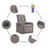 Electric Massage Recliner with Rising Function Taupe Fabric