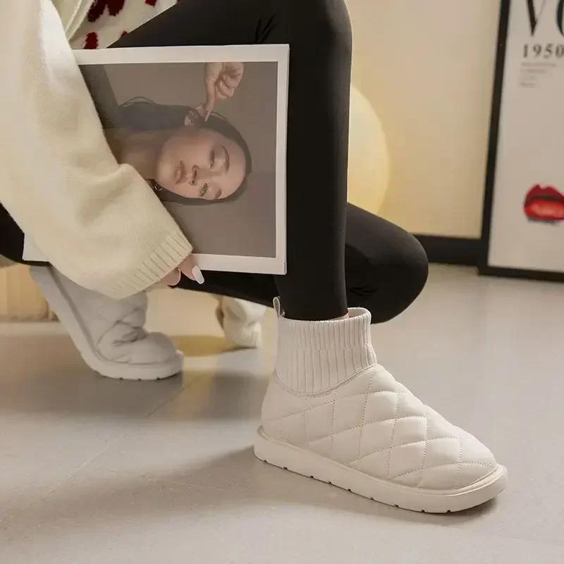 Fashion Ankle Shoes for Woman Platform Women's Booties Snow Boots Winter 2024 Chunky Gothic Comfrtable Large Size Warm Chic and Elegant