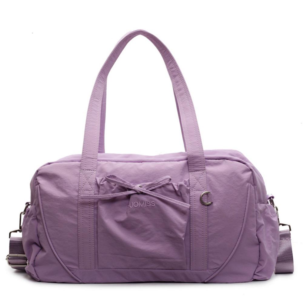 

Portable Large Capacity Fitness Bag Dry Wet Separation Solid Color Crossbody Bag Nylon Travel Bag Outdoor фиолетовый