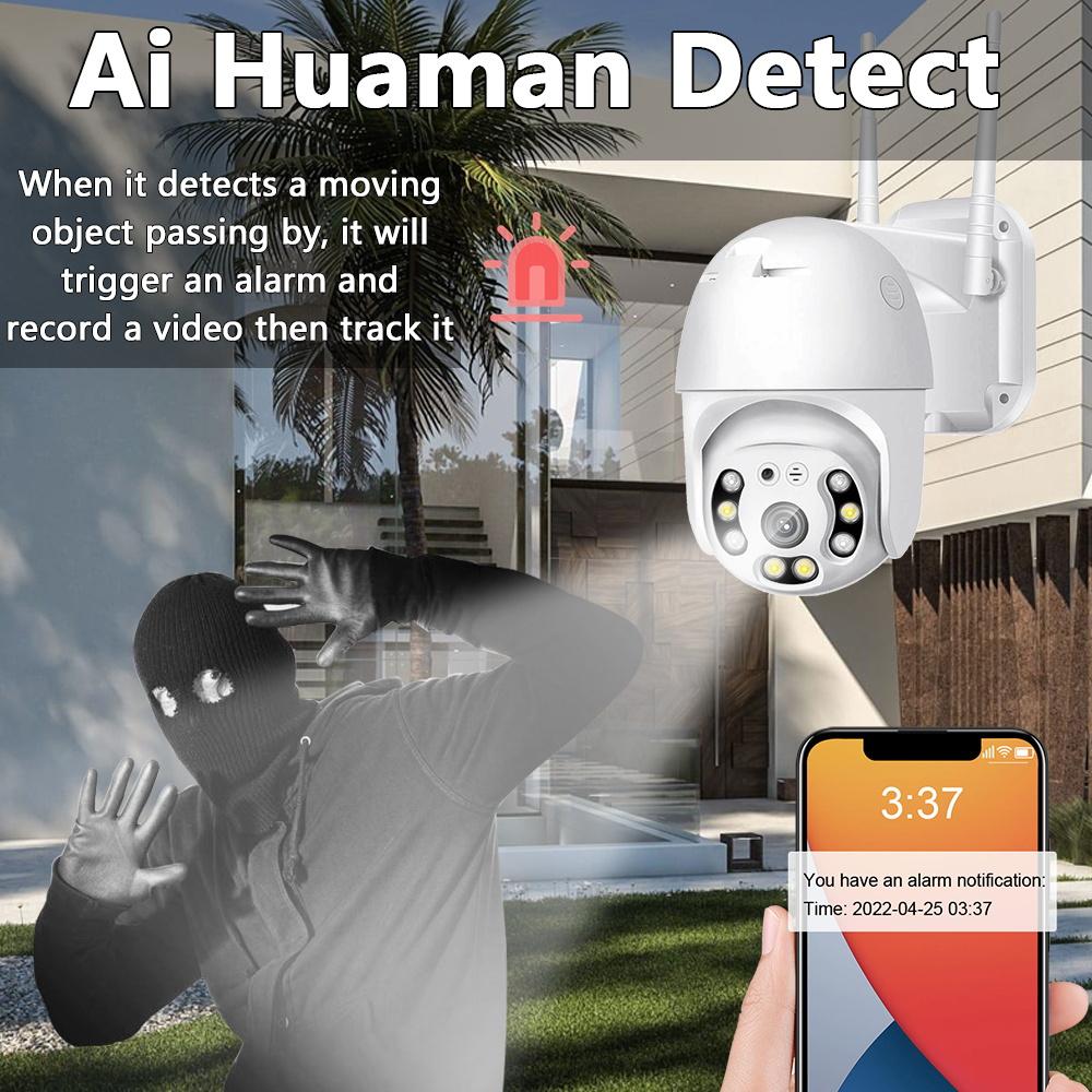 Cheap Tnnian 4G SIM Card Surveillance Camera iCSee 5MP Waterproof Outdoor PTZ IP Camera Alexa AI