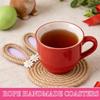 4Pcs Jute Rope Rabbit Coasters Table Mat Pad Cloth Cup Doily Tea Dining Coaster Mug Tablecloth Placemat Kitchen Easter Decor