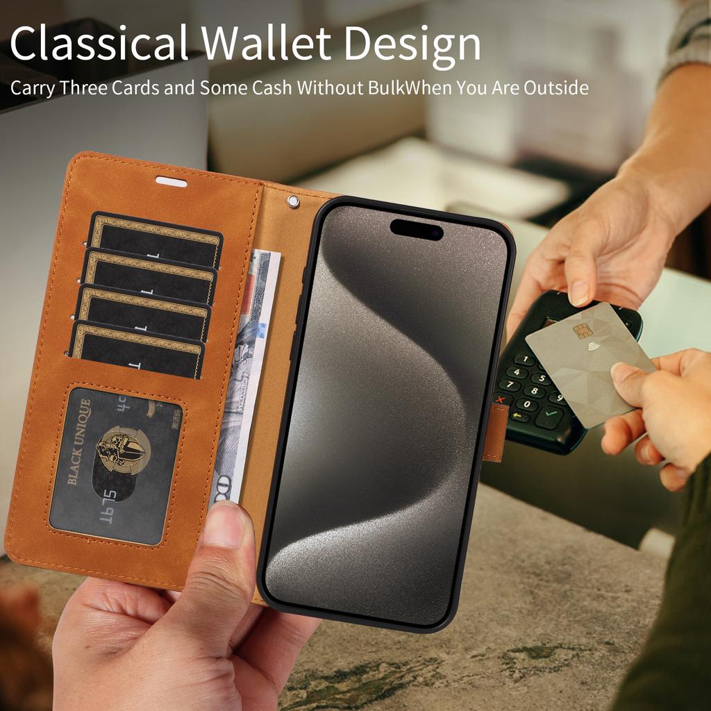 Suitable for iPhone 17 phone case, Apple 17E phone leather case, anti-scan protection, Samsung S25 flip cover, Xiaomi