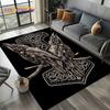 Odin Simbolo Vichingo Valknut Nordico Valhalla Tappeto Tappetino per Soggiorno Camera da Letto Casa Decorazione Divano, Tappeto da Area Tappetino Antiscivolo per Pavimento