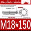 304 Stainless Steel Expansion Bolt with Ring Hook, M6/M8/M10/M12.