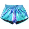 Meisjes Metallic Korte Broek Trekkoord Elastische Tailleband Glanzende Hotpants Dans Bodems Zakken Sportkorte Broek