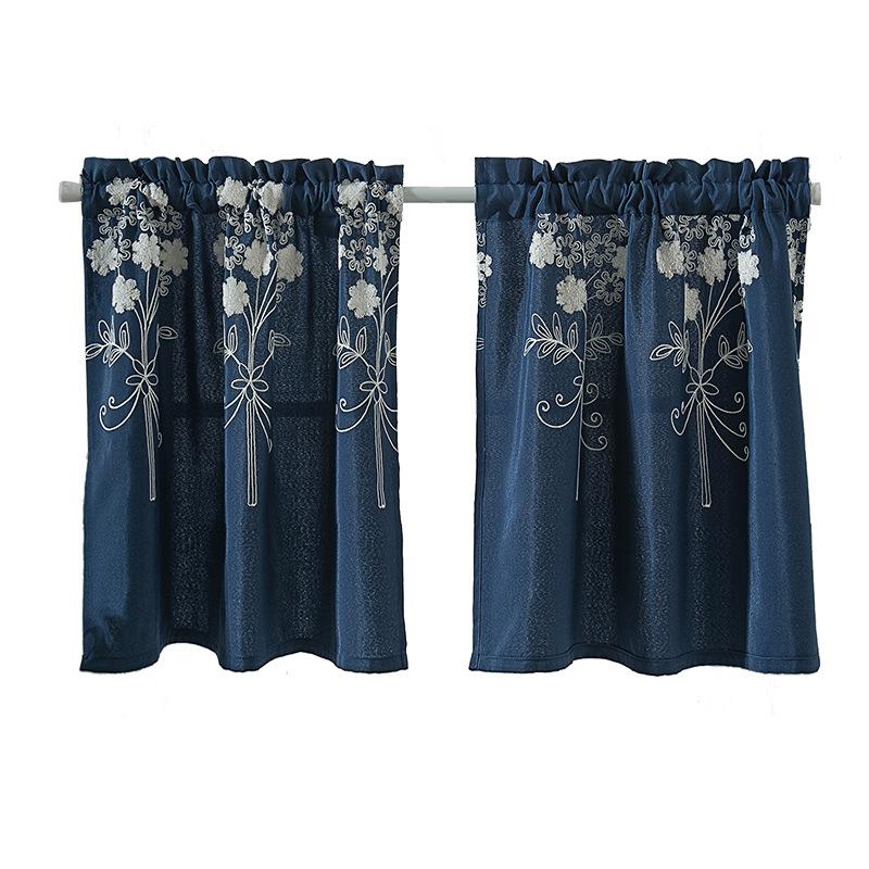 Finished Curtains, Short Curtains, Polyester And Cotton Embroidery Curtains, Finished Curtains