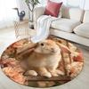 Rabbit and Flowers Pattern Round rug,Carpet Rug for Living Room Bedroom Sofa Playroom Decor,Non-slip Floor Mat,Holiday Gifts and Birthday Gifts