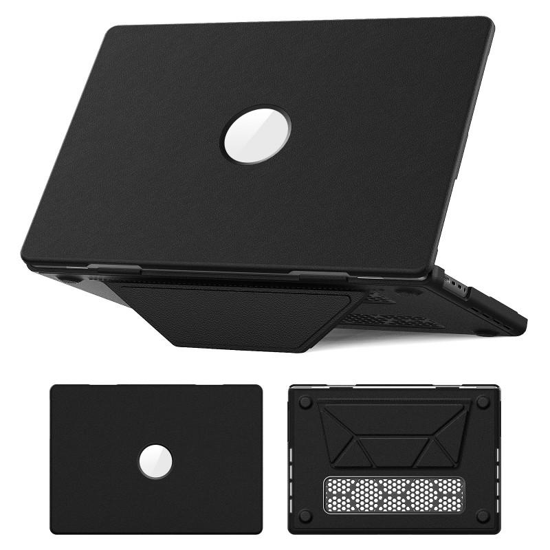 Leather-Style Laptop Case With Ventilated Stand MacBook Air 13 15 16 Inch Pro M1 M2 M3 M4 Models