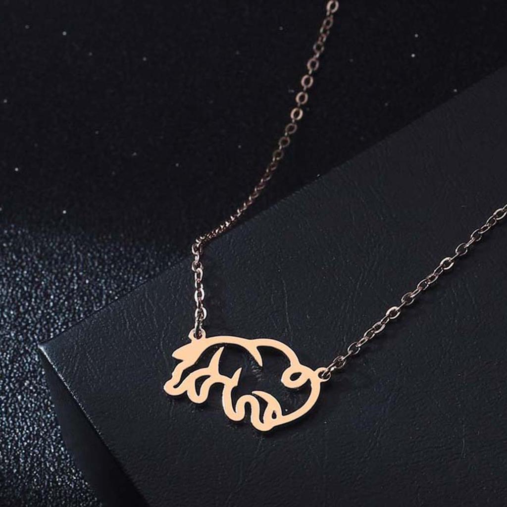 Kinitial Fashion Bison Buffalo Cow Bull Pendant Necklace For Women New Maxi Statement Necklaces Collier Charm Choker Jewelry