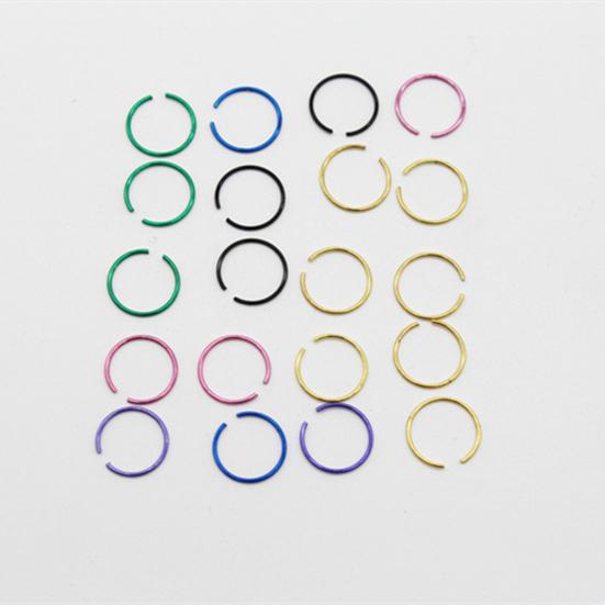 20 PCS Nose Rings Multi-Colors Durable Stainless Steel Anti-rust Nose Decoration for Women