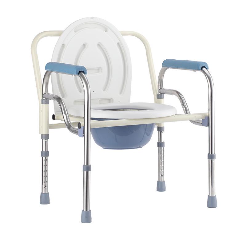 Portable Toilet Chair for Seniors - Indoor Mobile Bathroom Stool