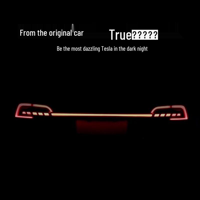 Compatible with Tesla Y/3 Tail Light Assembly, Saber-Style LED Running Lights & Flowing Turn Signals.