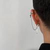 Punk Cross No Pierced Chain Tassel Korean Stud Earrings Men Ear Cuff Dangle Earrings Women Ear Clip