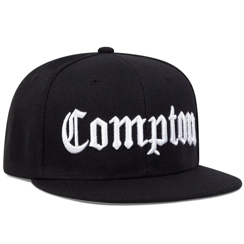 

Unisex Compton Letter Embroidery Hip-hop Hats Outdoor Adjustable Casual Baseball Caps Sunscreen Hat чёрный