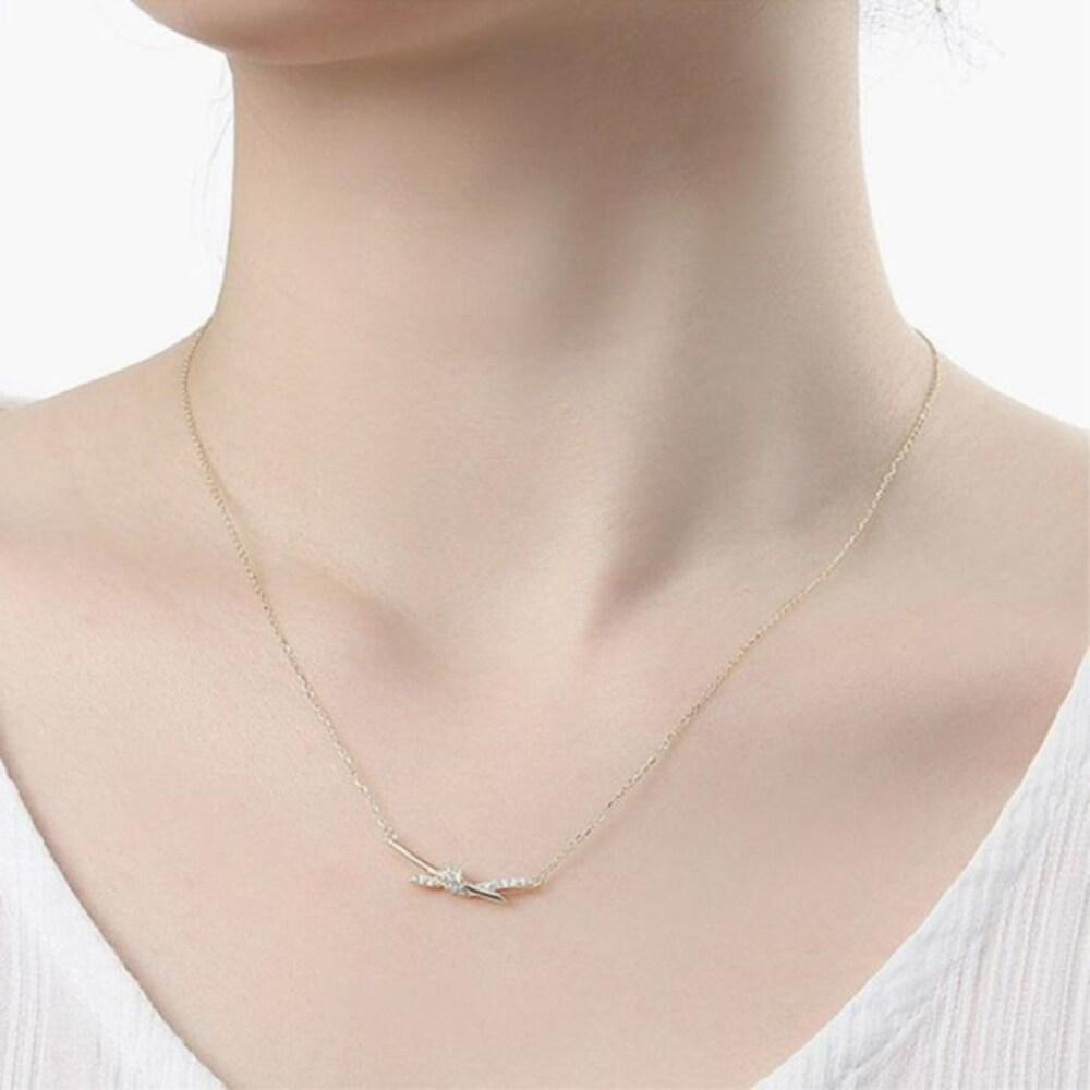 [Onoma] Onm Vitarito 92.5 Silver Gold-Plated Twist Stick Necklace (29544126)