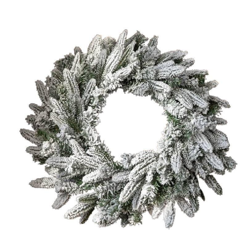 New Christmas Wreath Door Hanging 50/60cm Green Pe Mixed Leaf Snowflake Decor