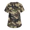 Women's Fashion V-Neck Casual Camouflage Printed Tops With Pockets Workwear
