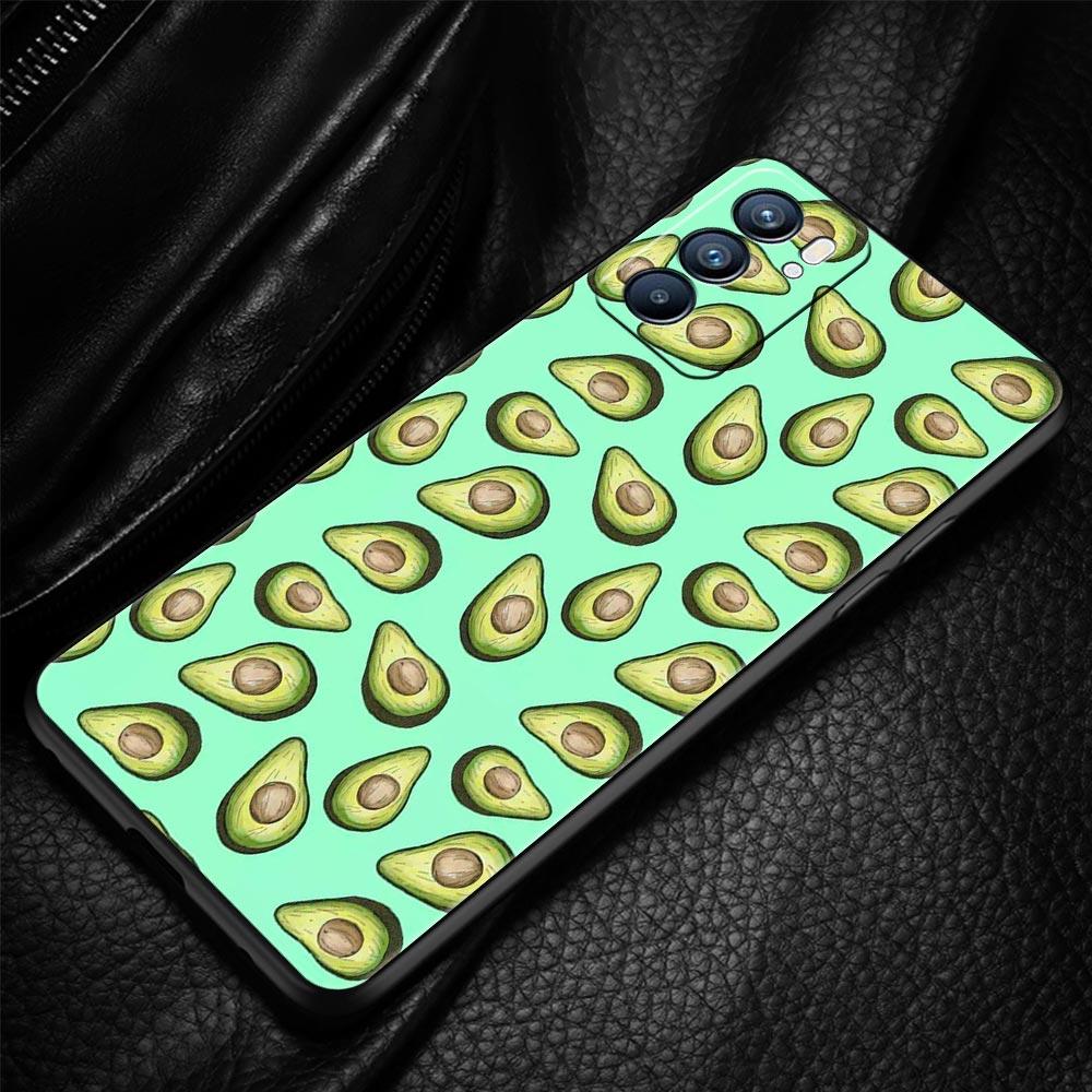 Cute Avocado Phone Case For Oppo A17 A31 A54 A57 A78 A79 A98 Find X5 X6 Reno 6 7 8 10 11 12 13 F Pro 5G Soft TPU Cover Funda Bag