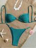 Bikini Mini Triangolo Sexy Set Perizoma Micro Costume da Bagno Monocolore Costume da Bagno Donna Biquini Fasciatura Abbigliamento da Spiaggia Costumi da Bagno Perizoma Bikini