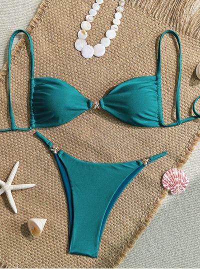 Bikini Mini Triangolo Sexy Set Perizoma Micro Costume da Bagno Monocolore Costume da Bagno Donna Biquini Fasciatura Abbigliamento da Spiaggia Costumi da Bagno Perizoma Bikini